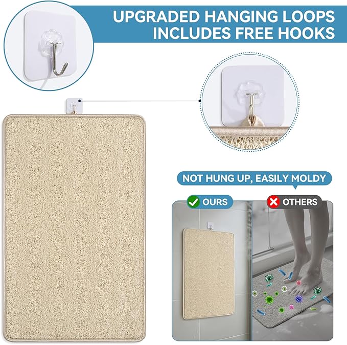 Non Slip Shower Mat Bathtub Mat 16x24 Inch, Quick Dry Bath Mat - Image 7