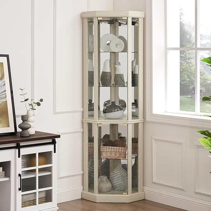 Elegant Corner Curio Cabinet - Image 3