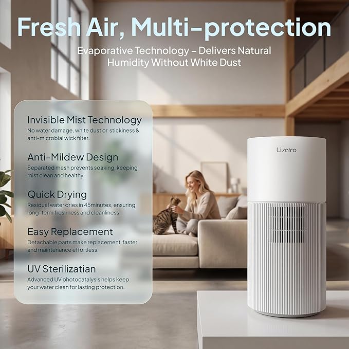 8L Evaporative Humidifier for Large Rooms up to 1000 ft²- Baby Elderly& Pet - Image 4