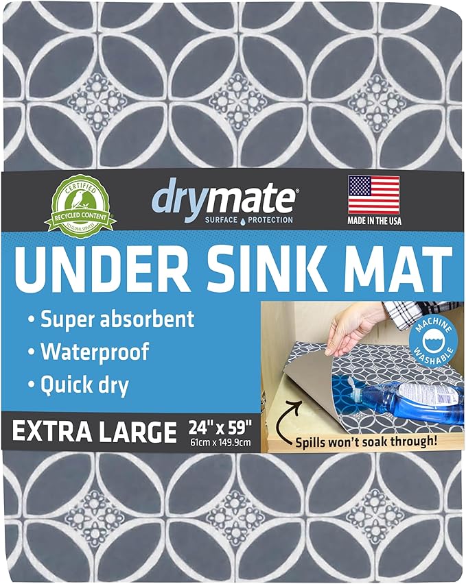 Drymate Premium XL Under Sink Mat, Waterproof Cabinet Protection Mats by Drymate