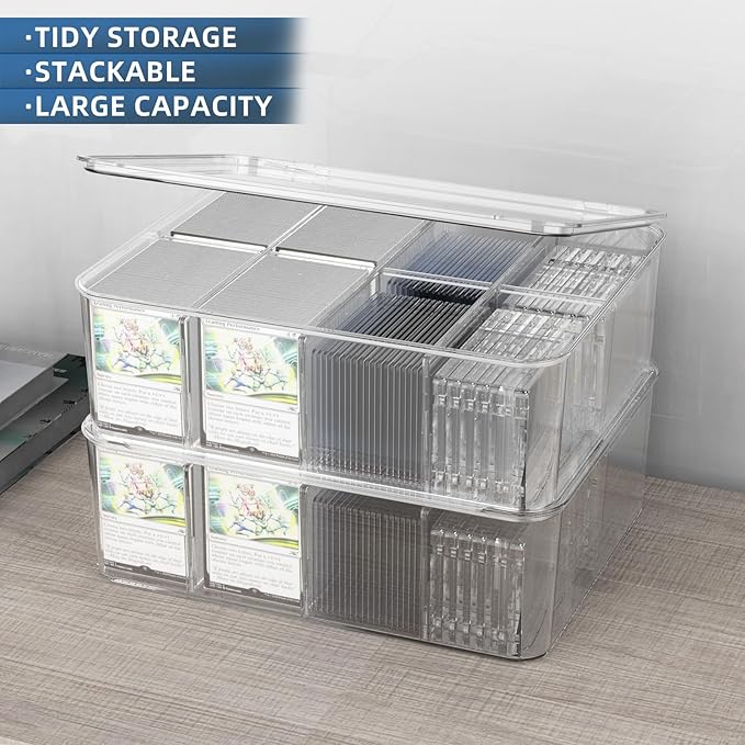 Transparent Trading Card Storage Box-Holds 2000+ Loose Cards-Plastic Card Deck - Image 4