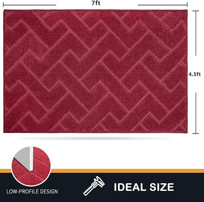 PURRUGS Easy Care Area Rug 4.5ft x 7ft, Non-Slip Machine Washable Entry Rug - Image 2