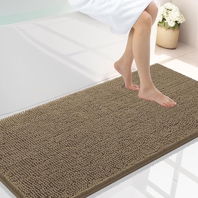 Smiry Luxury Chenille Bathroom Rugs 40x24, Extra Soft and Absorbent Shaggy Bath by Smiry