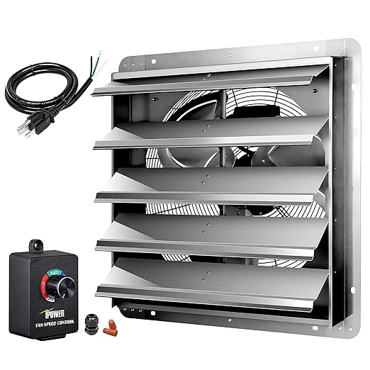 Simple Deluxe 24 Inch Wall Mounted Shutter Exhaust Fan by SimpleDeluxe