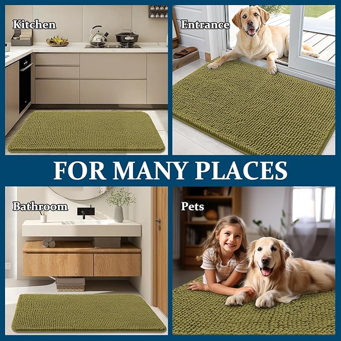 OLANLY Dog Door Mat for Muddy Paws 70x32, Absorbs Moisture and Dirt, Absorbent - Image 8