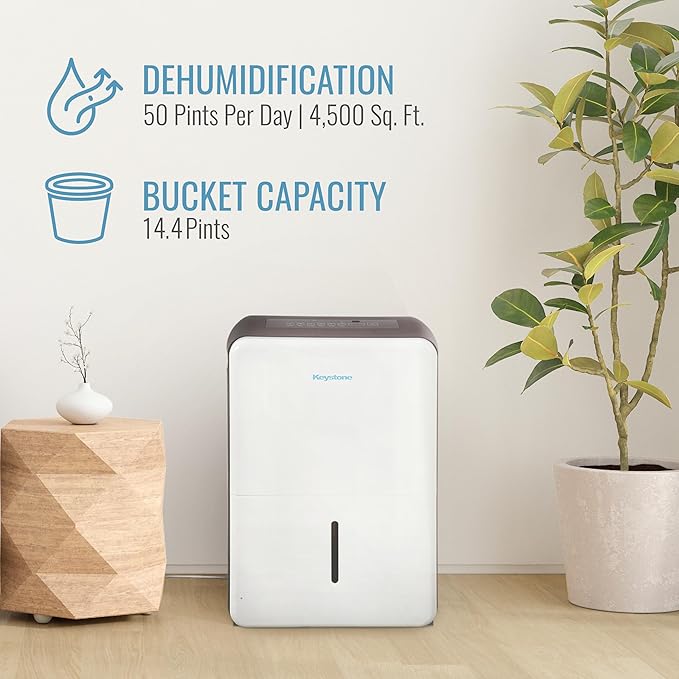 Keystone 50-Pint Portable Dehumidifier - Image 5