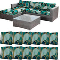 12Pcs Stretch Patio Cushion Cover, Art Deco Geometric Pattern Couch & Sofa by CALBODE
