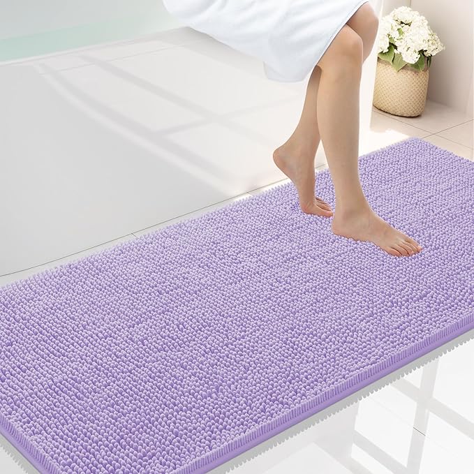 Smiry Luxury Chenille Bathroom Rugs 59x24, Extra Soft and Absorbent Shaggy Bath by Smiry