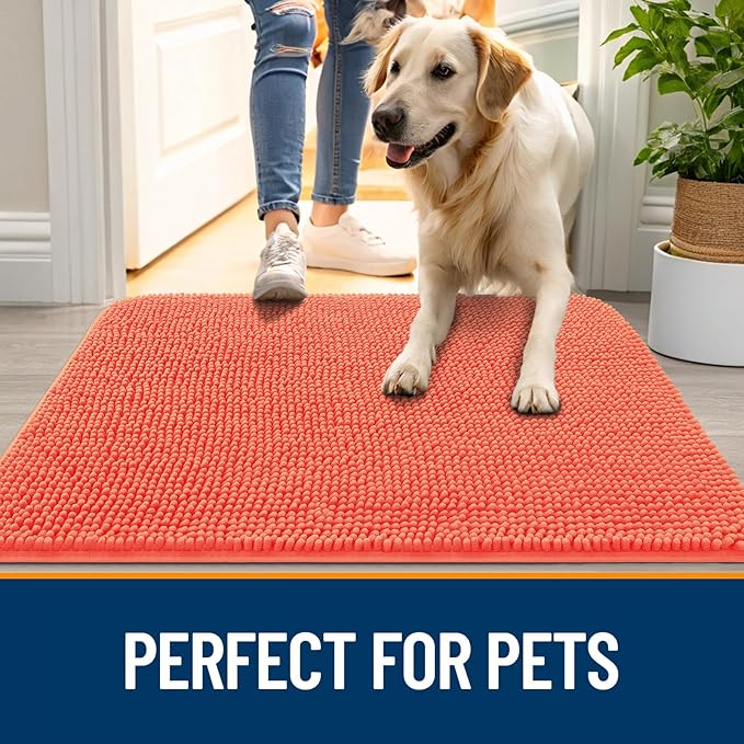 OLANLY Dog Door Mat for Muddy Paws 47x32, Absorbs Moisture and Dirt, Absorbent - Image 6