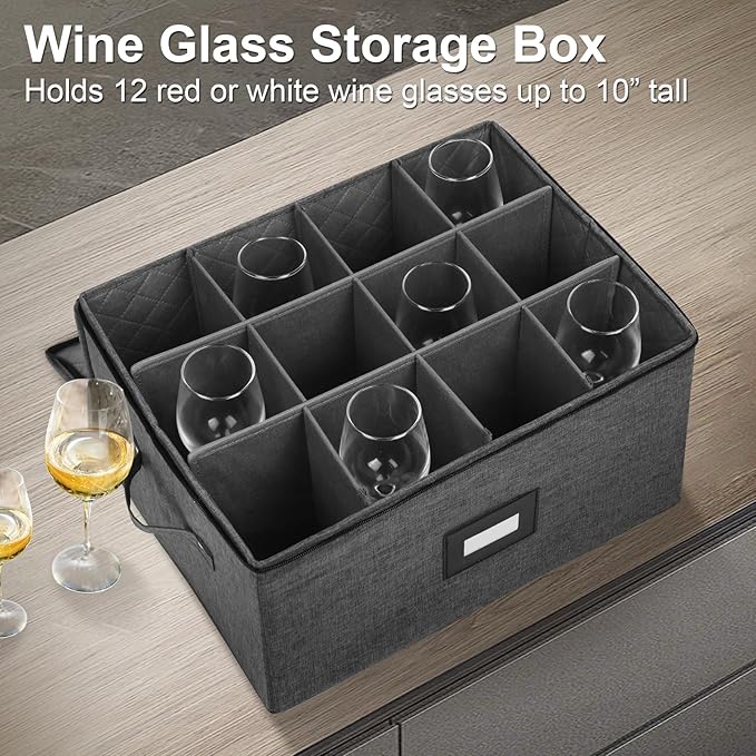 Mayniu Stemware Storage Containers, Wine Glass Storage Box - Image 2