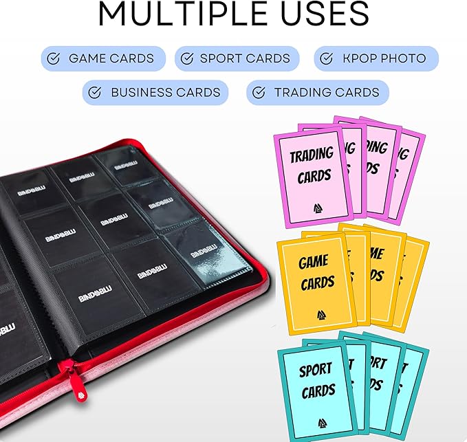 9 Pocket Trading Card Zip Binder - Image 5