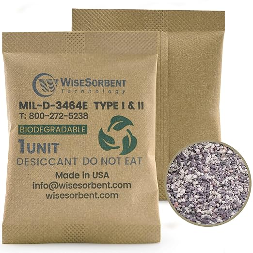 33G 350 Pack Kraft Clay Desiccants Packs by Wisesorb