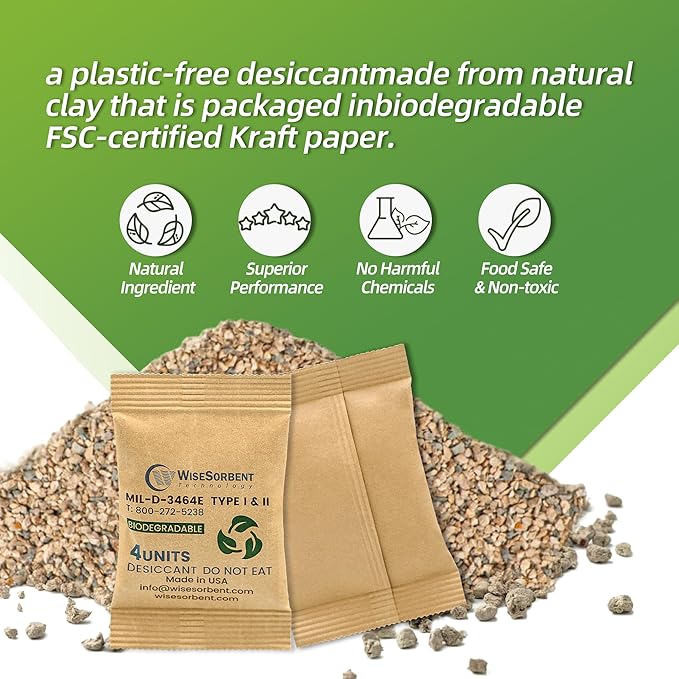 Kraft Clay Desiccants Packs for Safe, 132 Gram 70 Packs Dehumidifier for Gun - Image 2