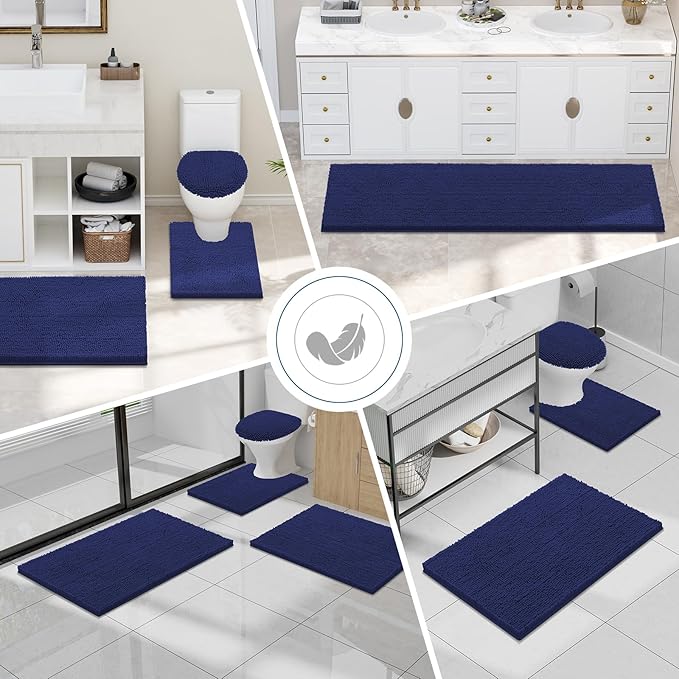 Smiry Luxury Chenille Bathroom Rugs 30x20, Extra Soft and Absorbent Shaggy Bath - Image 7