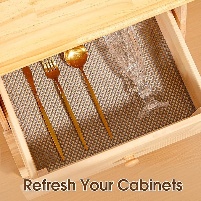 Shelf Liner for Kitchen Cabinet, Drawer Liners Non Slip Non Adhesive Thick Mat - Image 3