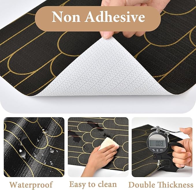 Shelf Liners for Kitchen Cabinets Drawer Liner 17.5in x 30FT Non Adhesive Black - Image 4