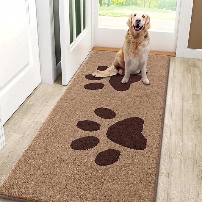 Smiry Dog Door Mat for Muddy Paws, Absorbs Moisture and Dirt, Low-Profile by Smiry