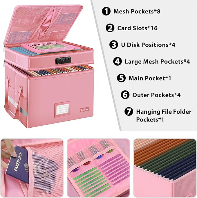 DocSafe File Box with Lock, Large Portable Home Office Filing Safe - Image 2
