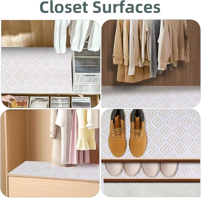 Shelf Liner for Kitchen Cabinets Non Adhesive Drawer Liner Gold Arrow Non-Slip - Image 7