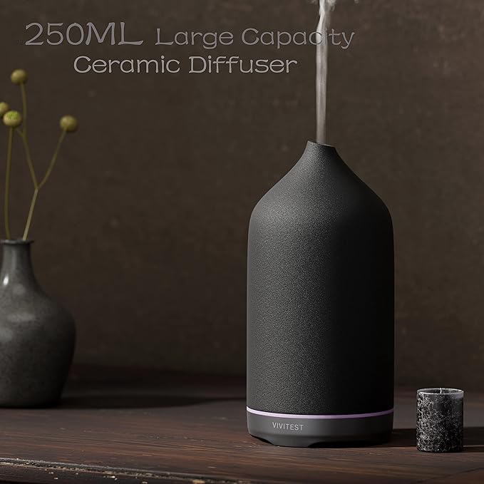 VIVITEST Diffusers for Essential Oils, Stone Oil Diffuser, Ceramic Essential - Image 2