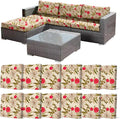 12Pcs Stretch Patio Cushion Cover, Floral Couch & Sofa Slipcovers by CALBODE