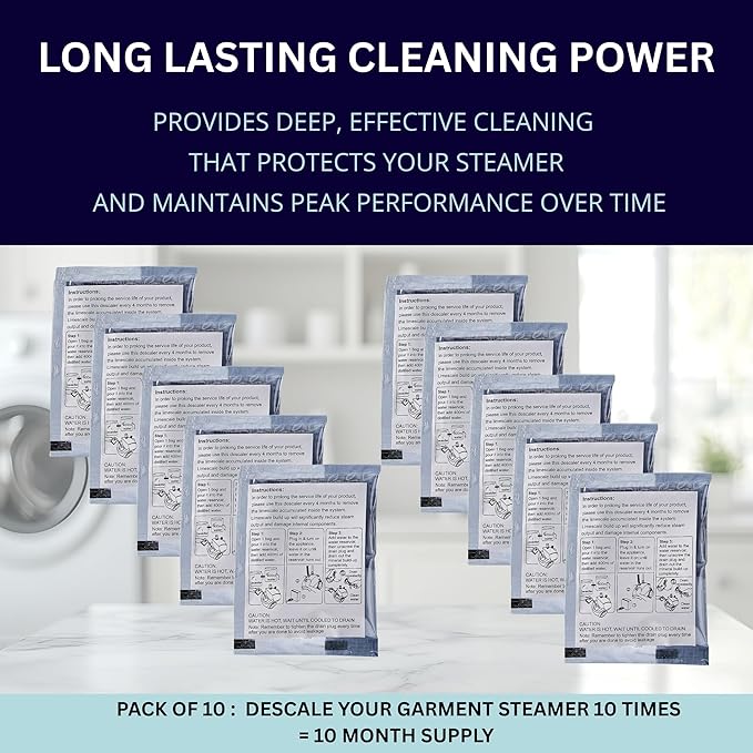 Garment Steamer Descaling Solution Decalcifier Packets - Image 5