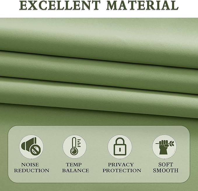 DONREN Sage Green Blackout Curtains - Image 5
