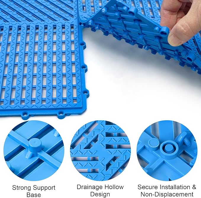 MYFAMIREA Modular Interlocking Cushion 12 Pack 11.8" x 11.8" Rubber Floor Tiles - Image 4