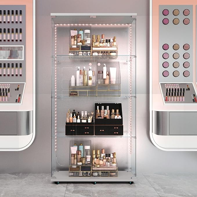 Yoluckea 4-Tier Glass Display Cabinet by Yoluckea