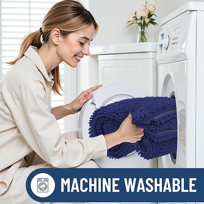 Smiry Luxury Chenille Bathroom Rugs 30x20, Extra Soft and Absorbent Shaggy Bath - Image 6