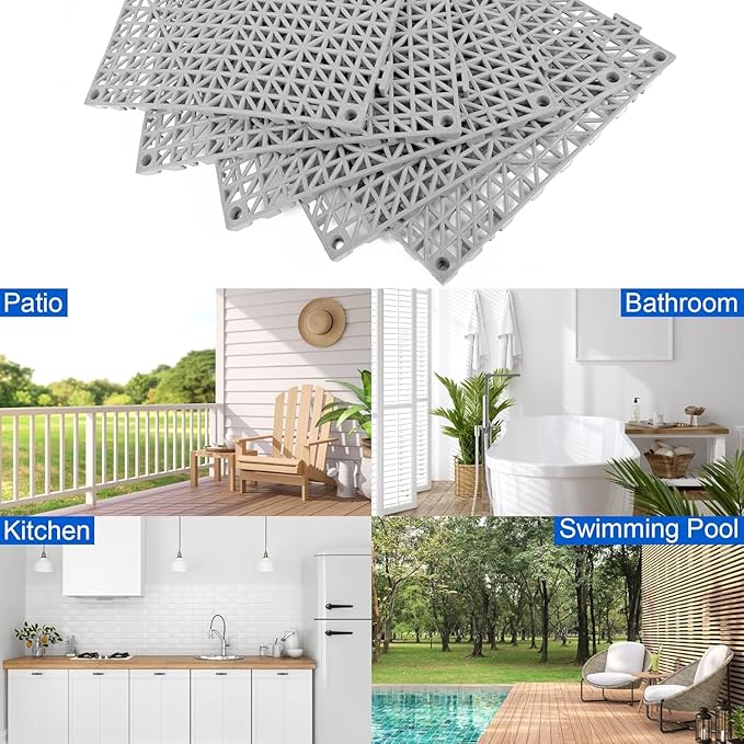 MYFAMIREA Modular Interlocking Cushion 24 Pack 11.8" x 11.8" Rubber Floor Tiles - Image 7