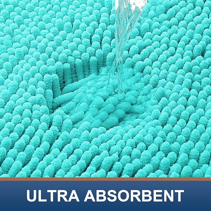 Smiry Luxury Chenille Bathroom Rugs 24x16, Extra Soft and Absorbent Shaggy Bath - Image 4