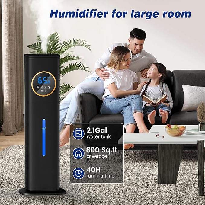 Humidifiers for Bedroom, 2.1Gal/8L Humidifier large room - Image 2