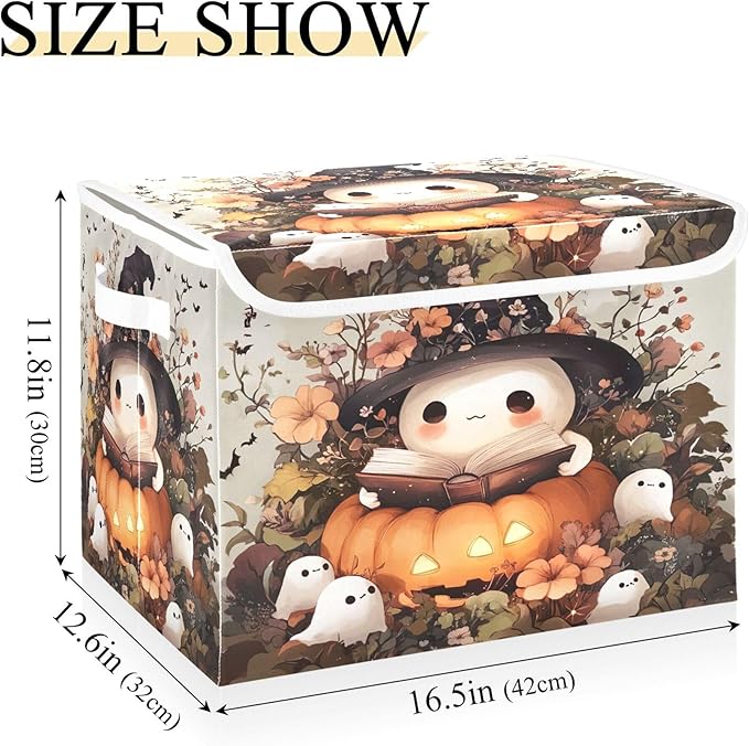 xigua Ghost Wearing Witch Hat Storage Bins - Image 3