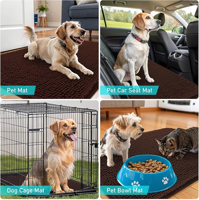 OLANLY Dog Door Mat for Muddy Paws 70x46, Absorbs Moisture and Dirt, Absorbent - Image 7