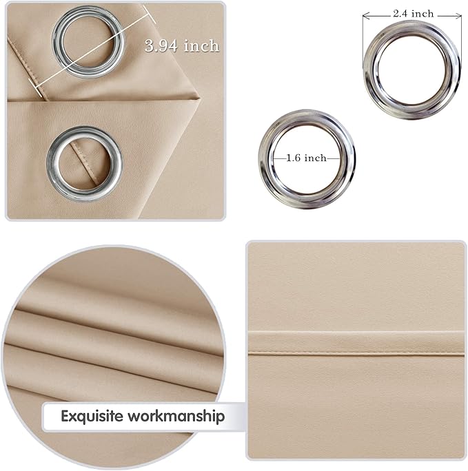DWCN Beige Blackout Curtain Panel - Image 4