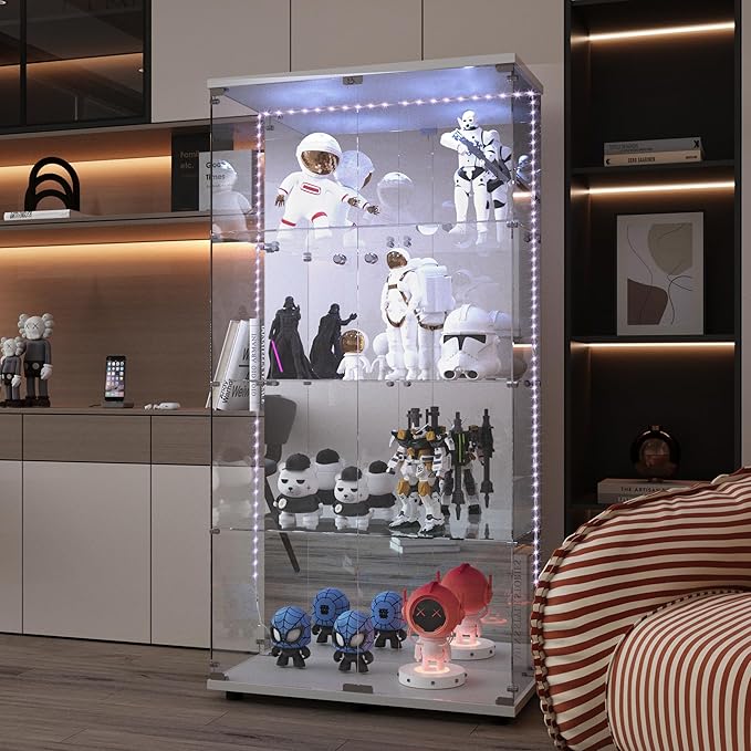 Yoluckea 4 Tiers Glass Display Cabinet by Yoluckea