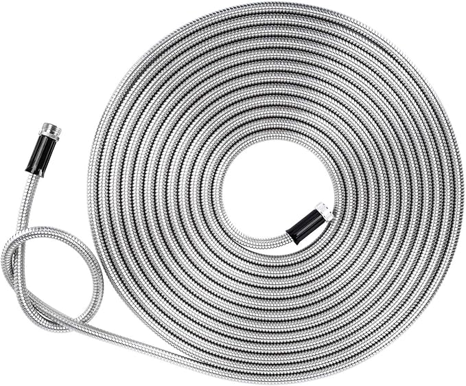 Beaulife Metal Garden Hose 50 ft Flexible No Kink Lightweight RV Drinking Water - Image 2