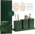 Resin Green Bathroom Set, Dark Green Bathroom Accessories Set by LetUsMakeHomeYourFavoriteDestination