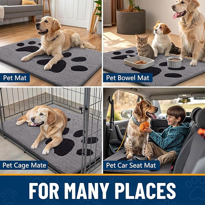 Smiry Dog Door Mat for Muddy Paws, Absorbs Moisture and Dirt, Low-Profile - Image 9
