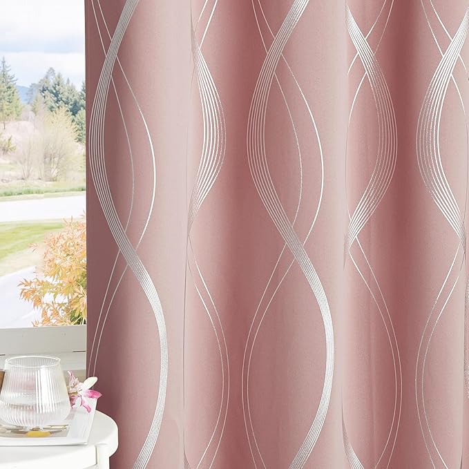 NICETOWN 100% Blackout Pink Curtains - Image 6