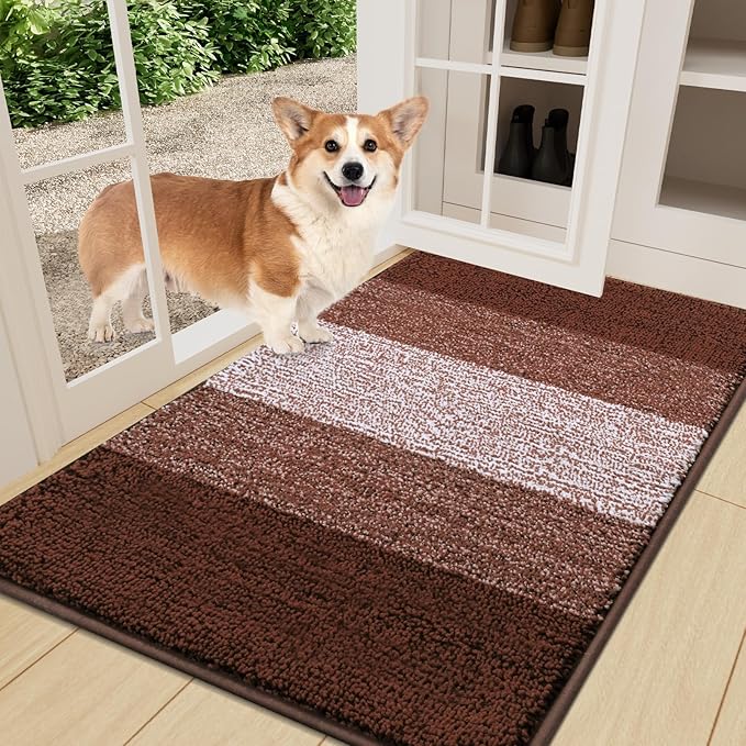Smiry Dog Door Mat for Muddy Paws, Absorbs Moisture and Dirt, Low-Profile by Smiry