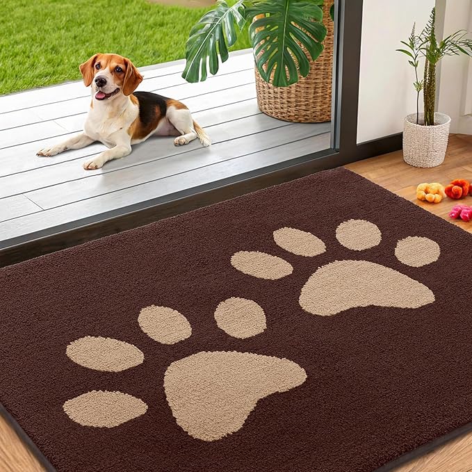 Smiry Dog Door Mat for Muddy Paws, Absorbs Moisture and Dirt, Low-Profile by Smiry