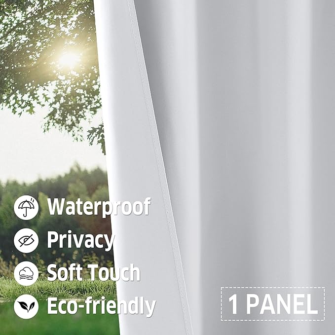 RYB HOME Outdoor Curtains for Patio Waterproof Tab Top Block Sunlight Thermal - Image 5