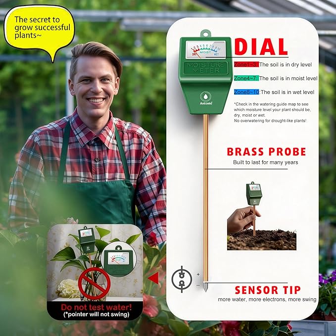 Antonki 2 Pack Soil Moisture Meter, Plant Water Meter - Image 4