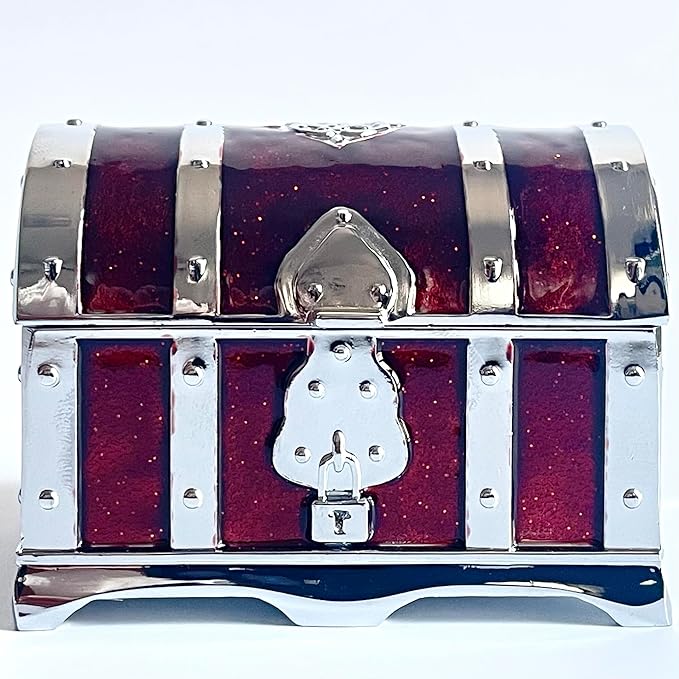 Retro Jewelry Box Arched Vintage Rectangular Metal Chest Necklace Ring Earrings - Image 4