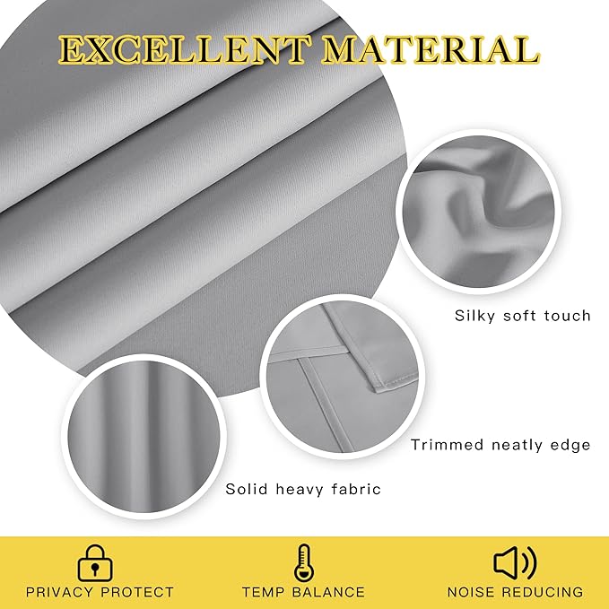 NICETOWN Blackout Long Window Curtain 90 inch Length - Image 5