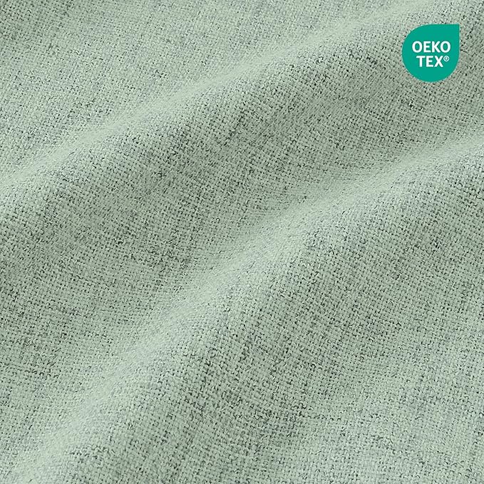 CUCRAF Linen 100% Blackout Curtains 96 Inch Length 2 Panels Set, Back Tab and - Image 5