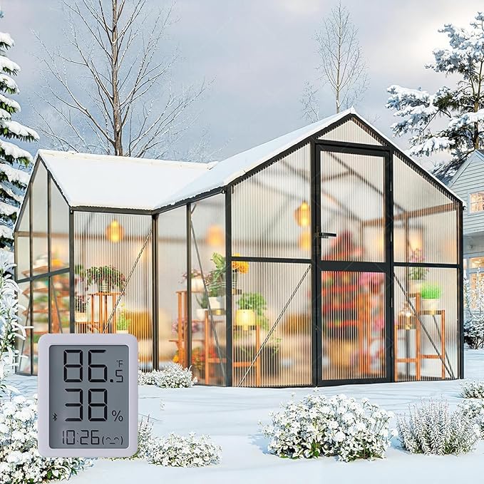 12X12FT Green Houses for Outside, Large Greenhouse for Outdoors and Garden by WUKHG