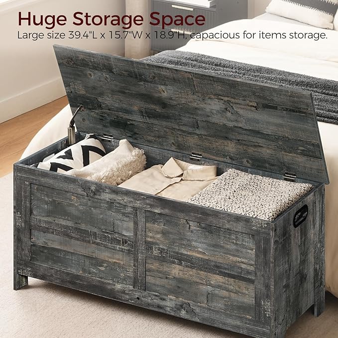Storage Chest, 39.4” Large Toy Chest, Entryway Storage Trunk, Storage Bench - Image 6